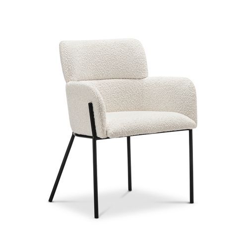 Kalia Bouclé Dining Chair | Cream & Black