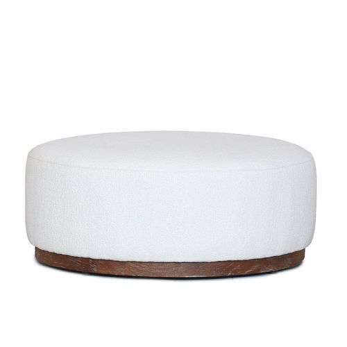 Round Boucle Ottoman/Coffee Table