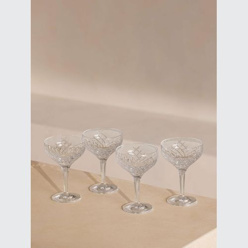 Soho Home | Barwell Cut Crystal Champagne Coup | Set 4