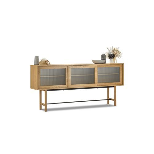 Arae Fluted Glass Sideboard | Natural Oak