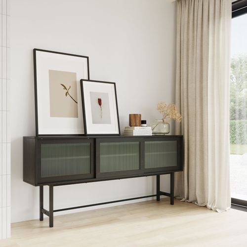 Arae Fluted Glass Sideboard | Black Oak