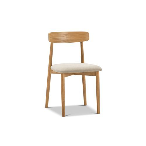 Finn Oak Dining Chairs | Set of 2 | Natural & Beige