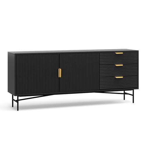 Kina Ripple Slatted Sideboard | 180cm | Black Oak