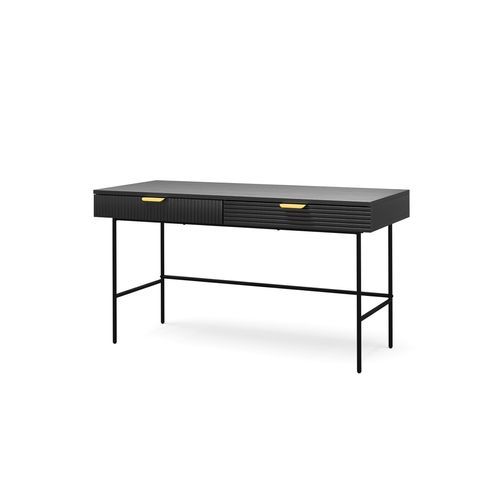 Kina Ripple Slatted Desk | 140cm | Black Oak