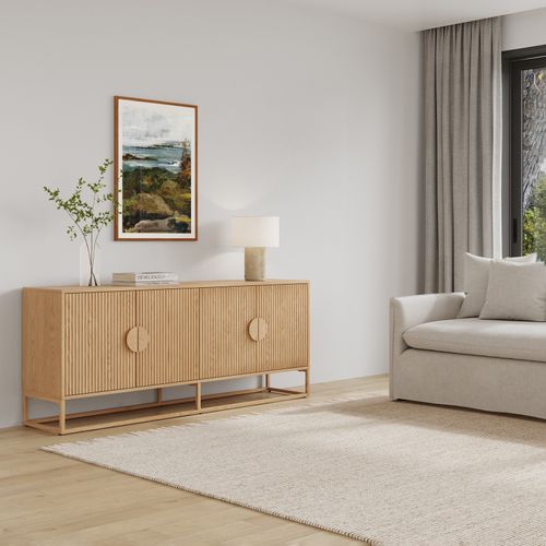 Braxton Ripple Slatted Sideboard | 180cm | Natural Oak