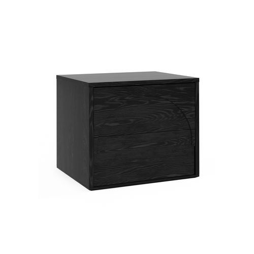 Aurora 2 Drawer Arch Bedside Table | Black Oak