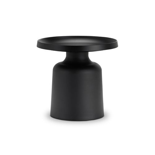 Palemo Round Pedestal Tray Side Table | Matte Black
