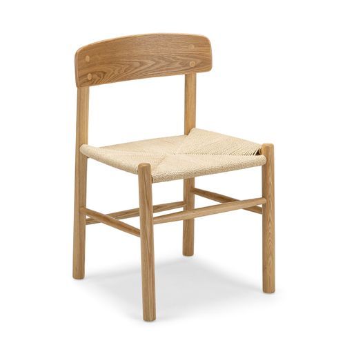 Isak Solid Ashwood Woven Cord Dining Chair | Set of 2 | Natural