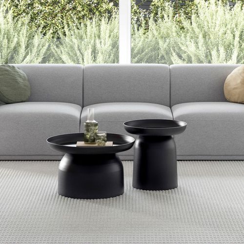 Sirkel Round Pedestal Coffee Table | Matte Black