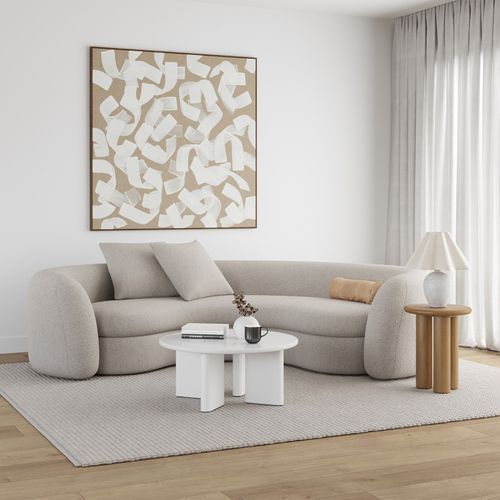 Omni Chunky Round Coffee Table | Matte White