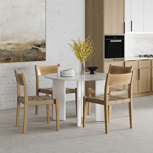 Omni Chunky 120cm Round Dining Table | Matte White