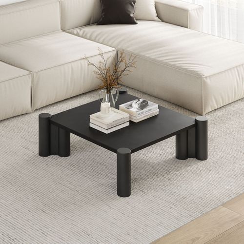Hart Square Concrete Coffee Table | Black
