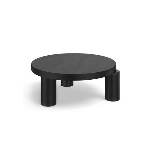 Nomad 90cm Round Solid Oak Coffee Table | Black