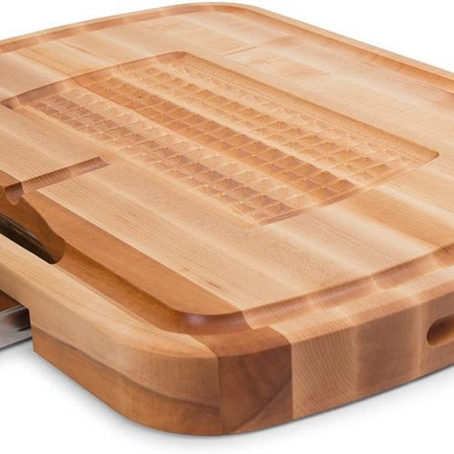 Boos Block Carving Collection Reversible Maple Cutting Board With Juice Groove And Pan