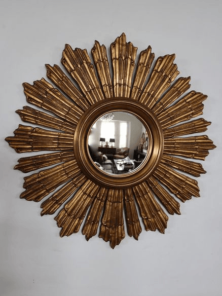 Louis XIV Style French Gilt Wood Sunburst Mirror