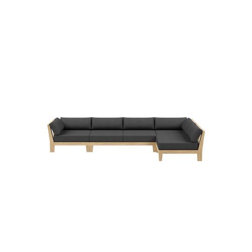 Newport Teak Outdoor Sofa L Sectional - 5 Seat