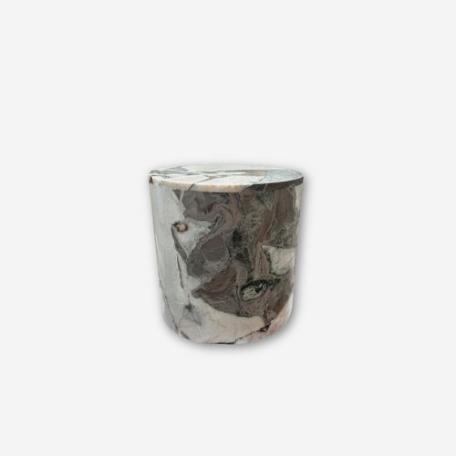Rounded Side Table - Milky Blue Marble | Natural Stone Co.