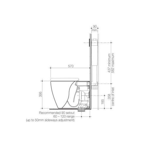 Caroma Urbane Invisi Series II Wall Faced Toilet Suite