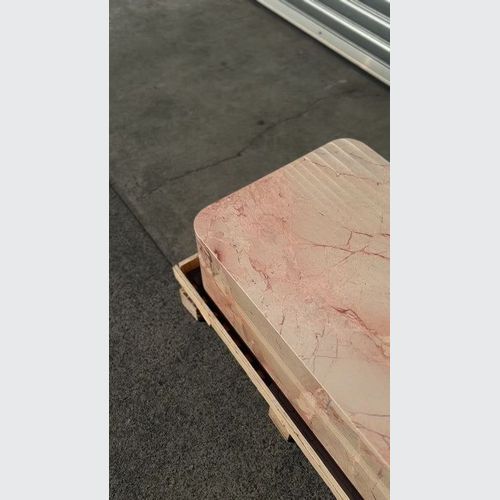 Crescent Corner Coffee Table - Pearl Pink Blush Marble | Natural Stone Co.