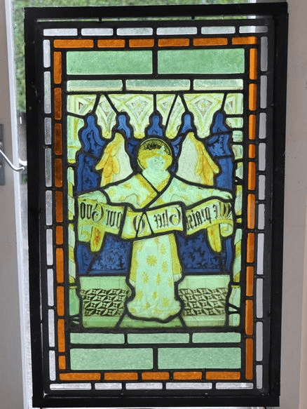 19th Century Painted Stained Glass Panel