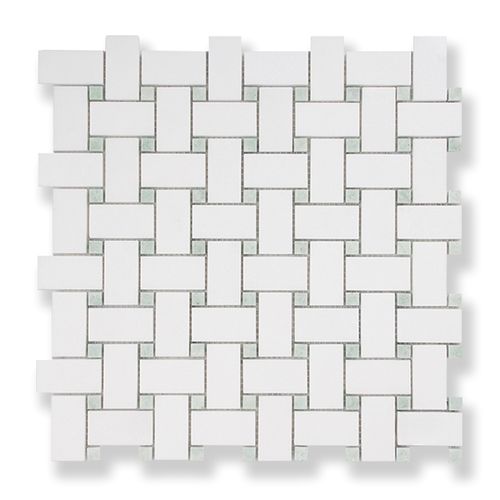 Basketweave Thassos & Ming Dots