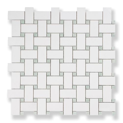 Basketweave Thassos & Ming Dots