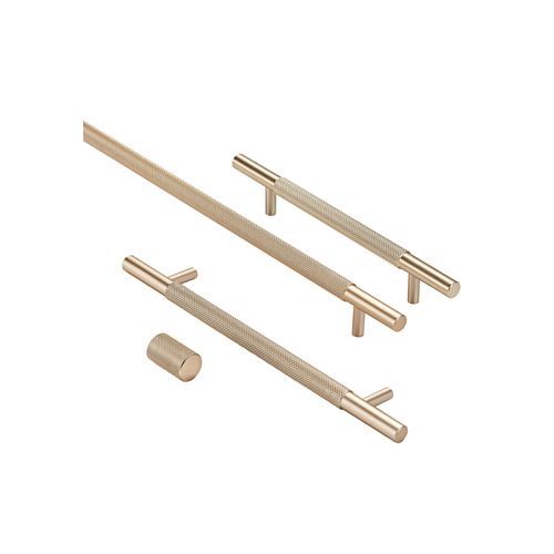 KT&CO Kitchen handles Knurled Bondi matt black / satin nickel / dark brushed brass/ champagne