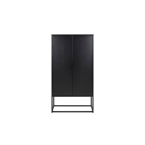 NEWTON Tall Sideboard Cabinet Unit 80cm - Black