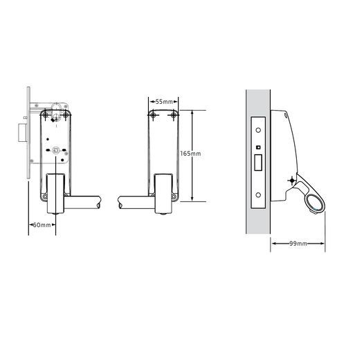 Briton Panic Bar Silver 2 Hour Fire Rated 379E/SE Suits Mortice Lock