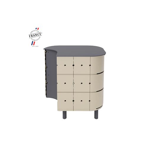 ALUVY JEAN Basalt Outdoor Storage Cabinet - Right - Champagne