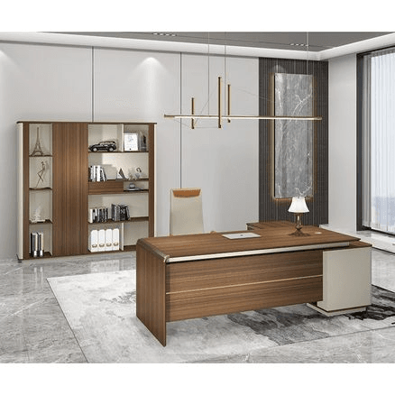 ANDERSON Display Unit 200cm - Walnut Gold & Beige