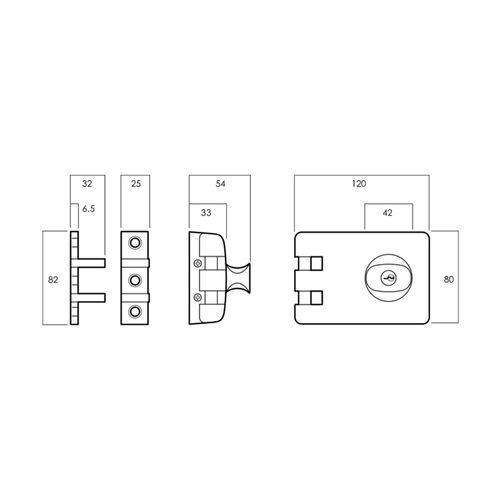 Lockwood 355 Double Cylinder Deadlock Satin Chrome Pearl for Timber & Metal Frame 355NSP
