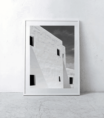 'Afternoon Light' Ibiza / B & W Framed Print