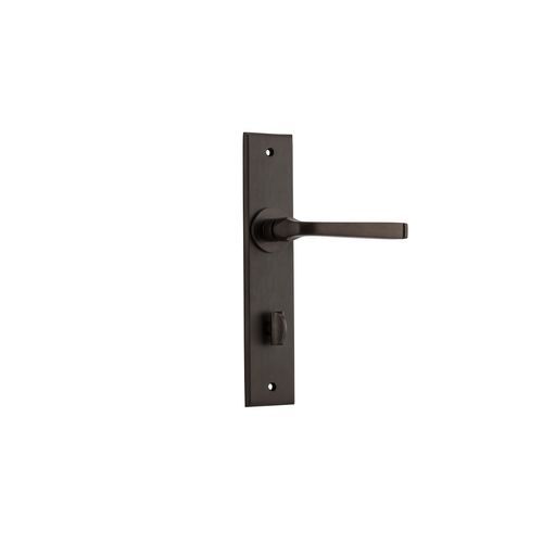 Iver Annecy Door Lever on Chamfered Backplate Privacy Bronzed Brass 10788P85 - Customise to your needs
