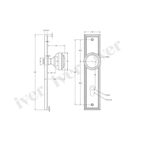 Iver Paddington Door Lever Handle