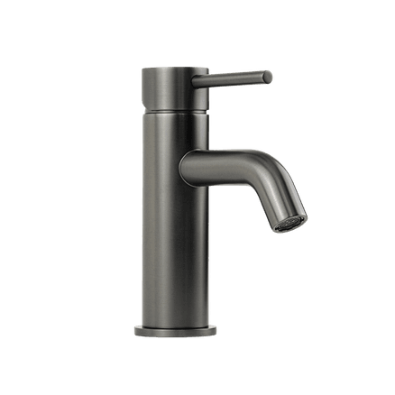 Mira Brushed Gunmetal Short Basin Mixer