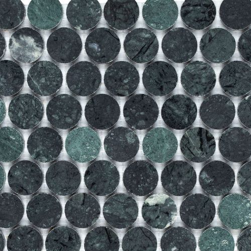 Verde Honed Round Mosaics