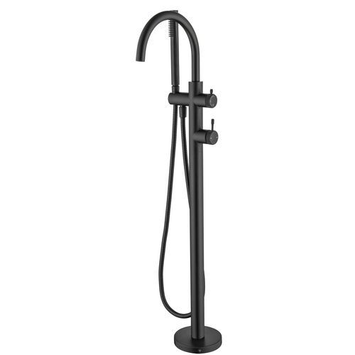 Mica Fluted Freestanding Bath Mixer with Hand Shower