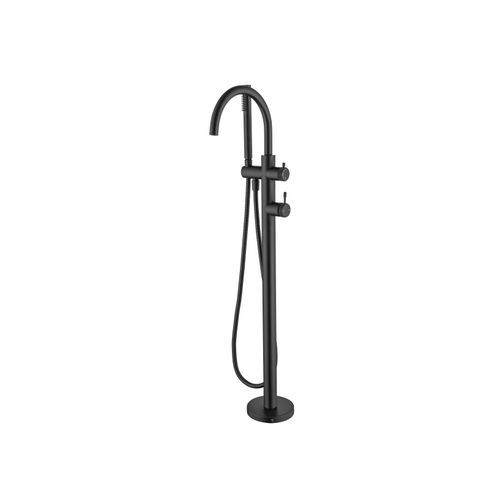 Mica Fluted Freestanding Bath Mixer with Hand Shower