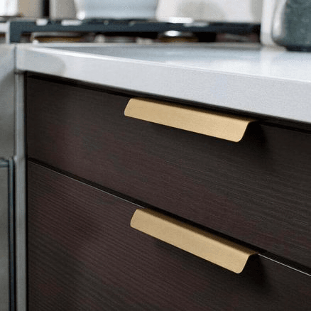 kitchen cabinet lip pull handles brass jervis bay