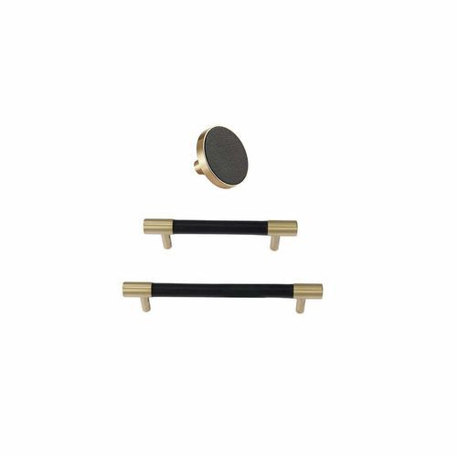 Leather Drawer handles solid brass