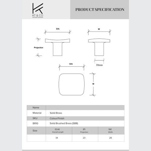 Kitchen cabinet knobs solid brass