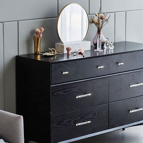 Acrylic Drawer pull Handles Paris brushed brass