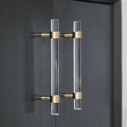 Acrylic Drawer pull Handles Paris brushed brass