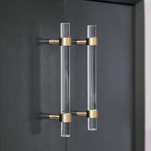 Acrylic Drawer pull Handles Paris brushed brass
