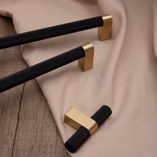 KT&CO Kitchen drawer handles matte black Brass Vaucluse
