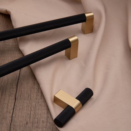 KT&CO Kitchen drawer handles matte black Brass Vaucluse