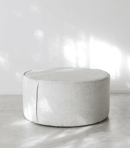 'Baja' Ottoman / 80cmD x 40cmH / Fabric - Lierna Boucle