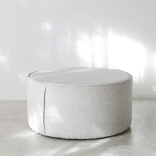 'Baja' Ottoman / 80cmD x 40cmH / Fabric - Lierna Boucle