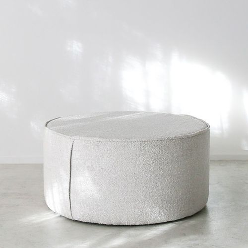 'Baja' Ottoman / 80cmD x 40cmH / Fabric - Lierna Boucle